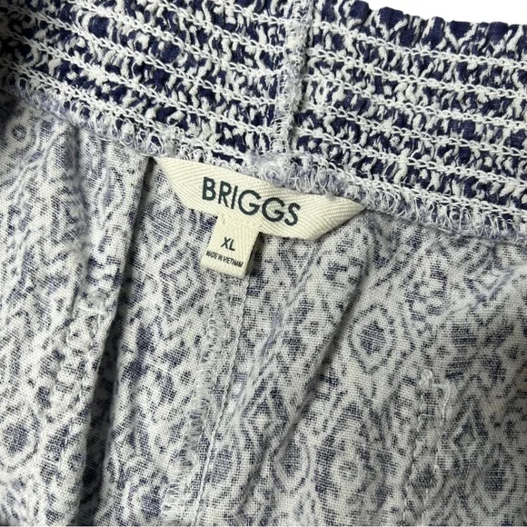 Briggs New York Size XL Women’s Shorts Linen Blend Pull-On Summer Blue White - Picture 9 of 16